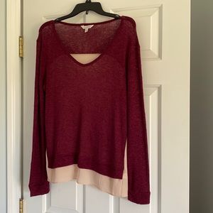 Maroon sweater blouse